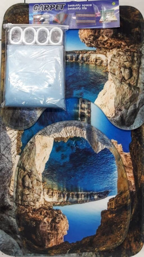 Imagen 2 de 10 de Juego De Baño Set De 4 Piezas Alfombrado 3d.