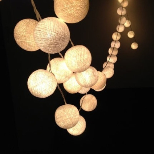 Imagem 3 de 7 de Luminária Cordão Luz Led 15 Bolas Decoração Varal Bivolt