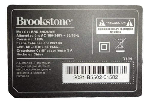 Desarme Tv Brookstone Modelo Brk-5502uwe. Power Board