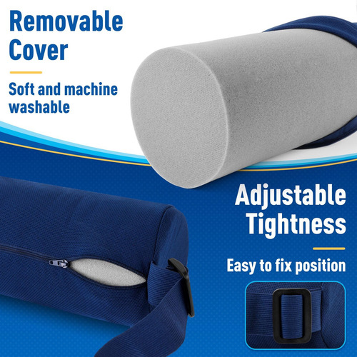 Cojin Respaldo De Espuma Viscoelastica Xl Apoyo Lumbar Azul Azul Liso
