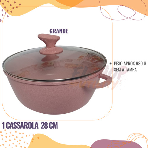 Conjunto De Panelas Antiaderente 10 Peças Teflon Grandes Kit