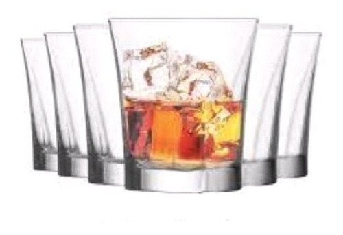 Set De 6 Vasos Para Whisky 280cc Material Vidrio Tru338 Yop