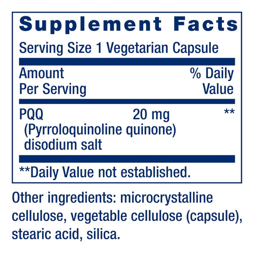 Life Extension Pqq, Pirroloquinolina Quinona, 20 Mg, Promove
