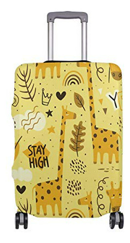 Maleta - Travel Luggage Cover Cartoon Doodle Giraffe Yes Hea
