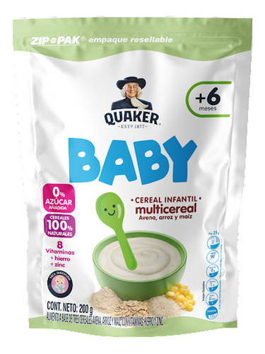 Cereal Baby Quaker Multicereal X 200 Gr