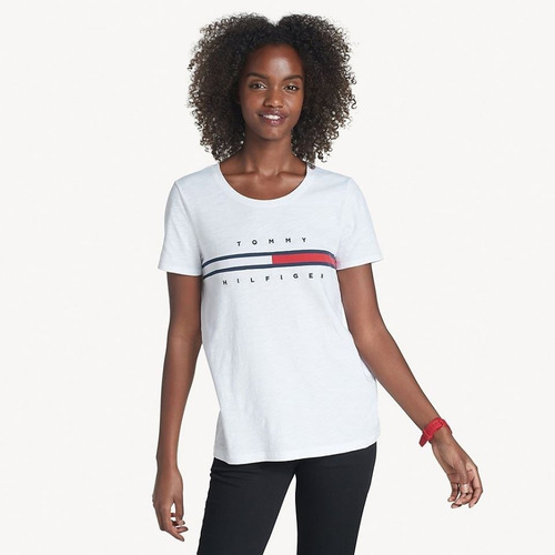 Remera Celeste Claro Importada Con Logo Tommy Hilfiger