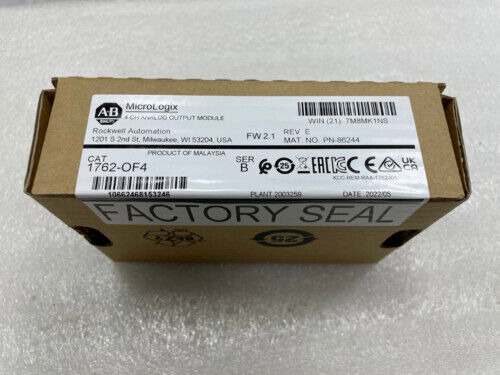 New Factory Sealed Ab 1762-of4 Ser B Micrologix Analog O Vvh