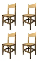 Comprar Kit 4 Sillas Living Comedor Moderno Madera Maciza Sajo Estructura de la silla Roble Asiento Roble