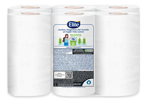 Papel Higiénico Elite Gold 225 Hojas Dobles 12 Rollos