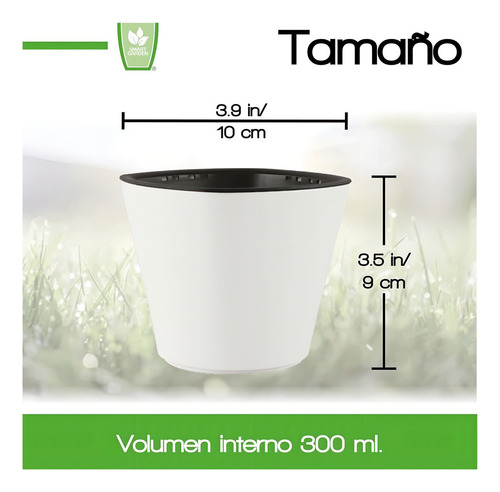 Maceta Autorregable Ovalada Mini Pequeña Oc1009 Smart Garden Color Blanco