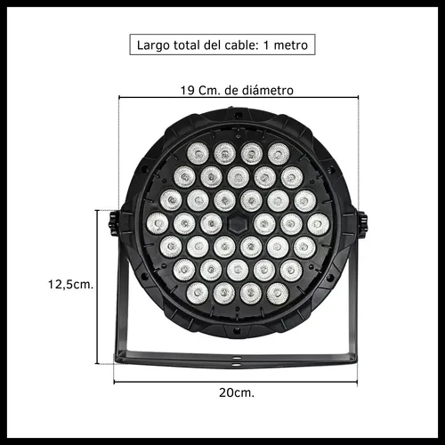 Led Proton Par 36 Tacho Rgb Dmx - 36 X 1w