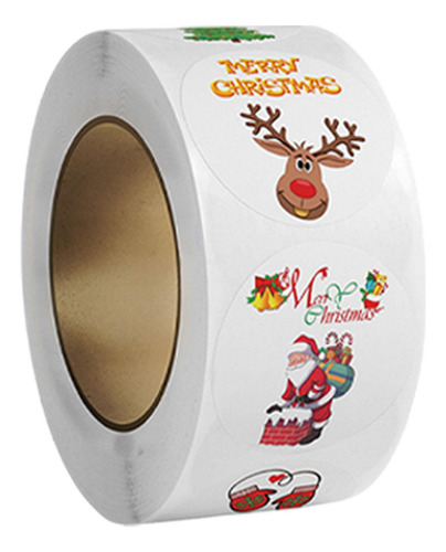 Rollo De 500 Pegatinas Navideñas Para Sobres, Estilo G