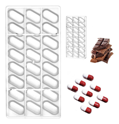 Moldes De Píldoras Forma De Cápsula Moldes Ovalos Chocolate