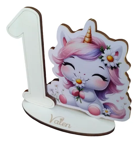 Combo 20 Souvenirs Primer Añito Cumpleaños Unicornio Flores
