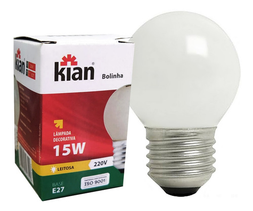 Lâmpada Bolinha Incandescente Leitosa 15w 220v E27 10 Peças Cor da luz Branco Quente 2700K