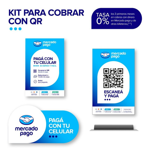 Imagen 1 de 9 de Kit Oficial Para Código Qr De Mercado Pago