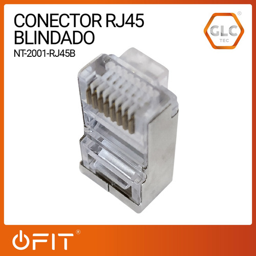 Imagen 2 de 10 de Ficha Rj45 Conector Cat 5e Glc Plug Blindado