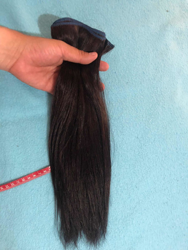 Extensión De Cabello Natural 40cm Tono Castaño Obscuro