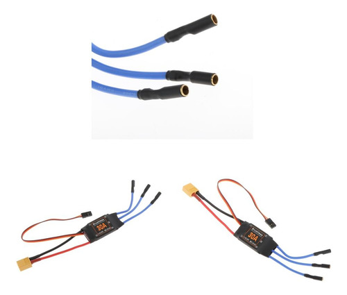 2 Piezas 30a Sin Escobillas Esc 3.5 Mm Banana Head Xt60 Plug