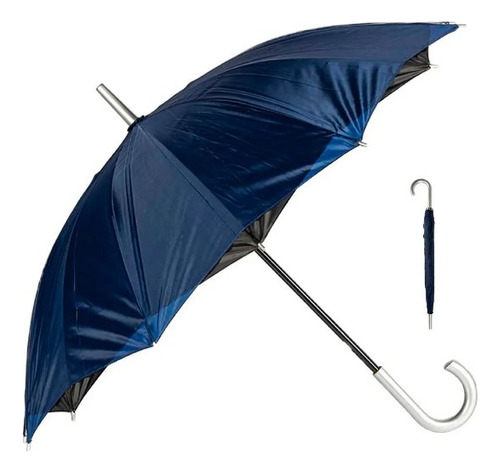 Sombrilla Paraguas Personal De Bastón Elegante Doble Tela 