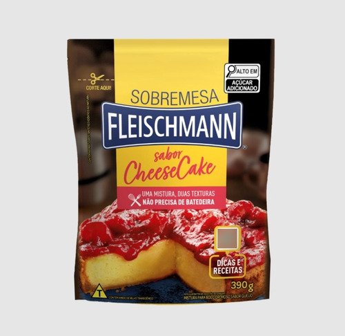 Mistura Para Bolo Fleischmann Cheesecake 390gr - Kit Com 2