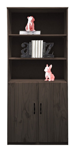 Biblioteca Recta 80 Cm Con Puerta Madera Pino Maciza Oferta