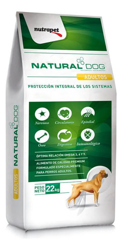 Comida Perro Natural Dog Adultos 22 Kg + Regalos