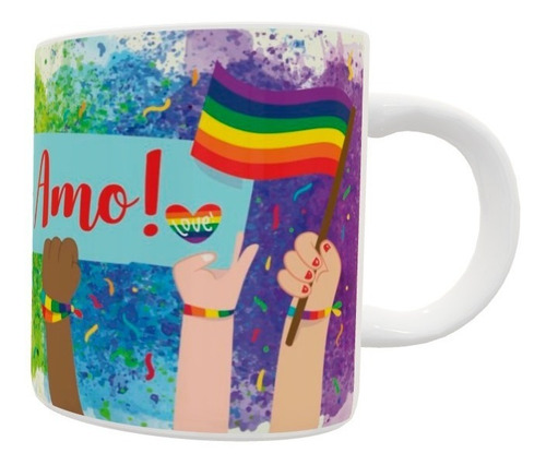Imagem 3 de 5 de Caneca Lgbt Te Amo Para Presente Gays Bissexuais Transgênero