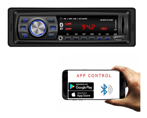 Rádio Automotivo Player Fm Mp3 Usb Bluetooth Auxiliar