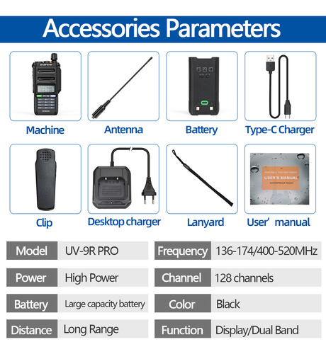 Baofeng Uv 9r Pro V1 Ip68 Waterproof Walkie Talkie High