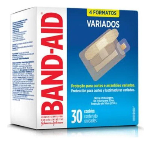 Curativos Band-aid 4 Formatos Variados 30 Unidades