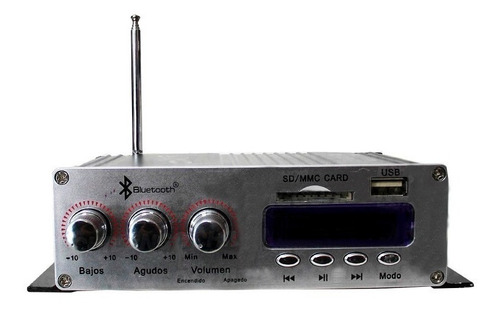 Imagen 8 de 10 de Amplificador 1500w Usb Sd Y Fm 4 Canales Control Remoto Blue
