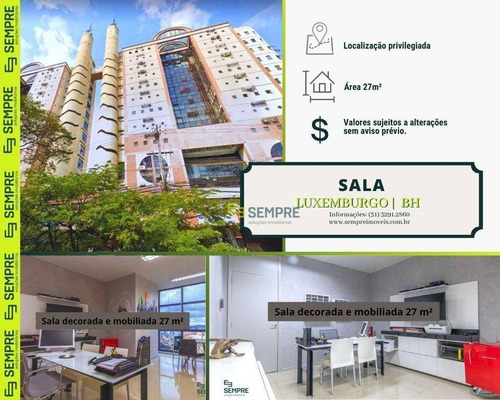 Imagem 1 de 12 de Sala Mobiliada À Venda, 27 M² E 01 Vaga - Luxemburgo - Belo Horizonte/mg - Sa0144