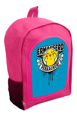 Mochila Infantil Rosa Nena Nene Pikachu Anime Tt215