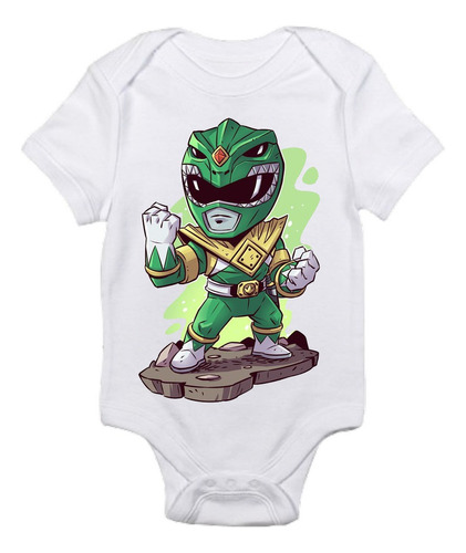 Pañalero Bebé Tommy Oliver Power Ranger Verde Retro 90 Chibi