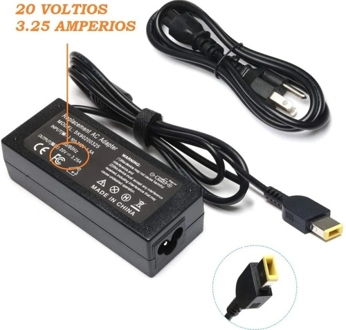 Adaptador Lenovo 20v 3.25a Punta Cuadrada