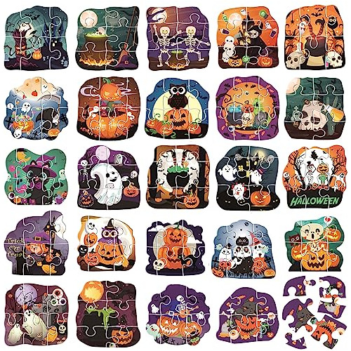 Set De 48 Rompecabezas De Halloween Niños - Juego De R...