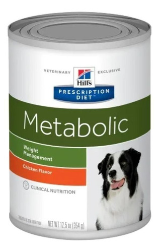 Alimento Hill's Prescription Diet Metabolic para perro adulto todos los tamaños sabor pollo en lata de 354g