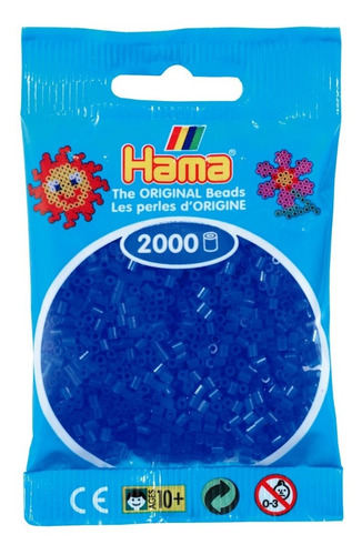 Hama Beads Mini 2.5mm Perler 2000 Unid Color Azul Neón Pixel