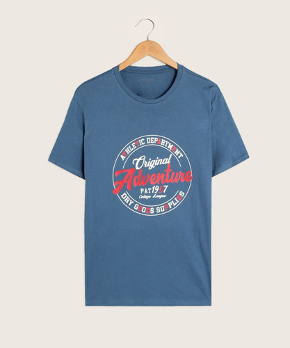 Camiseta Hombre Patprimo Azul Algodón M/c 44090714-5243