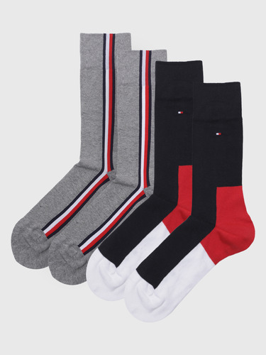 Pack 2 Calcetines Logo Stripe Hombre Tommy Hilfiger Multic.