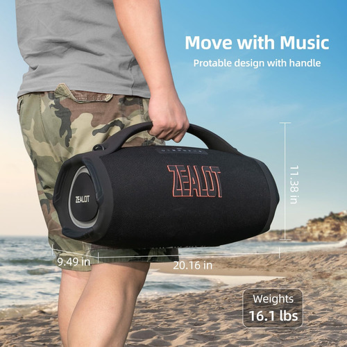 Altavoz De Altavoz Big Bluetooth De Zealot Big Bluetooth Con