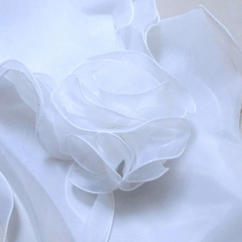 (w) Elegante Chal De Tul Multicapa Con Flores Para Novia