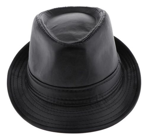 W Sombrero De Copa De Cuero Pu Gorro De Jazz Clásico Unisex