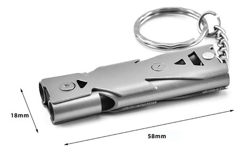 Llavero Con Silbato De Alto Decibelio, Accesorio De Acero