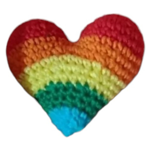 Corazón Tejido Crochet. Love Pride Llavero Lgtbiq