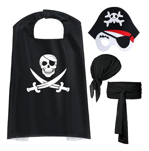 Disfraz Capa Pirata Halloween Para Niños Incluye Capa Pirata