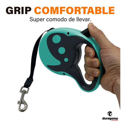 Imagen 4 de 7 de Correa Perro Extensible Retractil C/ Frenado Nunbell 7 M