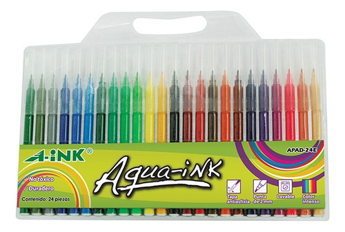 24pzs Plumin Delgado A-ink Base Agua Colores Surtidos