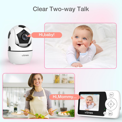 Monitor De Bebé Con Cámara Y Audio Vtimes, -blanco